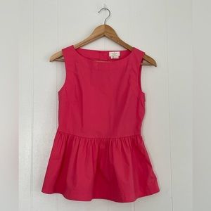 Kate Spade NY sleeveless coral pink peplum blouse size 0
